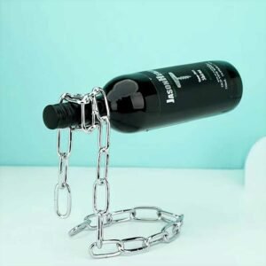 Portabotellas con cadena, portabotellas con ilusión mágica, presentación decorativa botella de vino