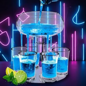 Dispensador de 6 chupitos transparentes, dispensador de chupitos, dispensador de vasos de chupito, perfecto para fiestas y juegos