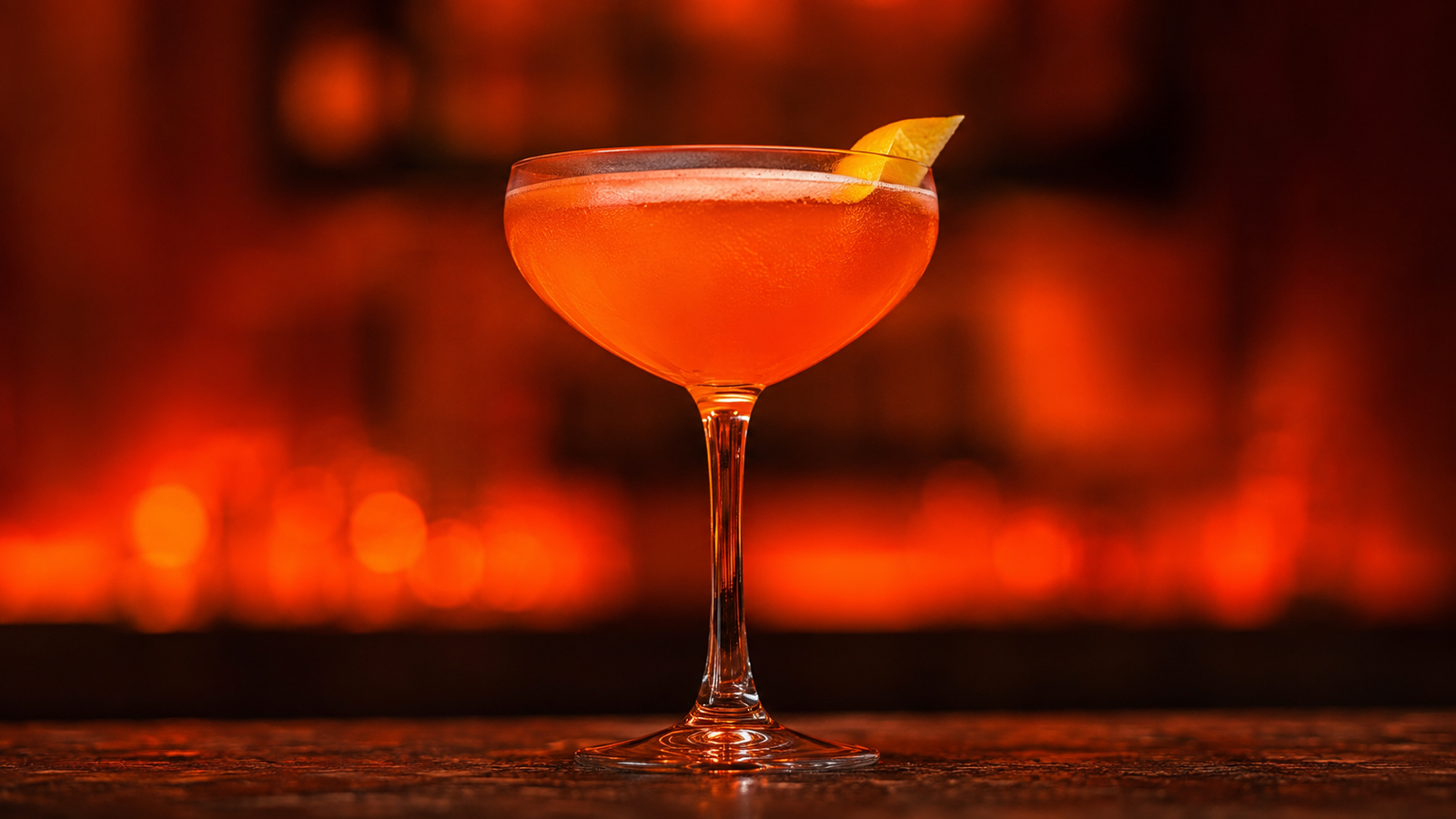 Paper Plane vor extrem unscharfem Neonhintergrund in der Farbe des Drinks